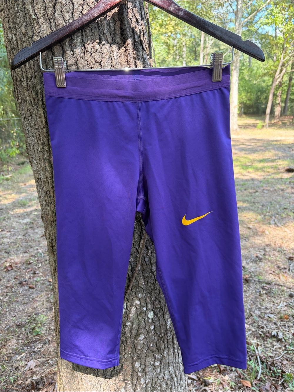 Nike Pro LSU Elite Team Issue Track Field Half Tights Purple Gold Made in USA